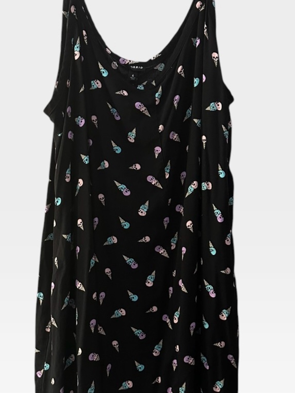 torrid Black Tank Top with Pastel Skull & Ice Cream Print
